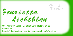 henrietta lichtblau business card